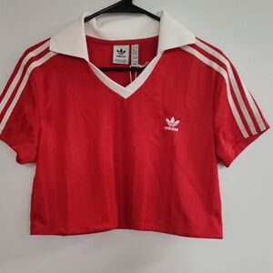 Adidas Cropped Vneck Polo Jersey